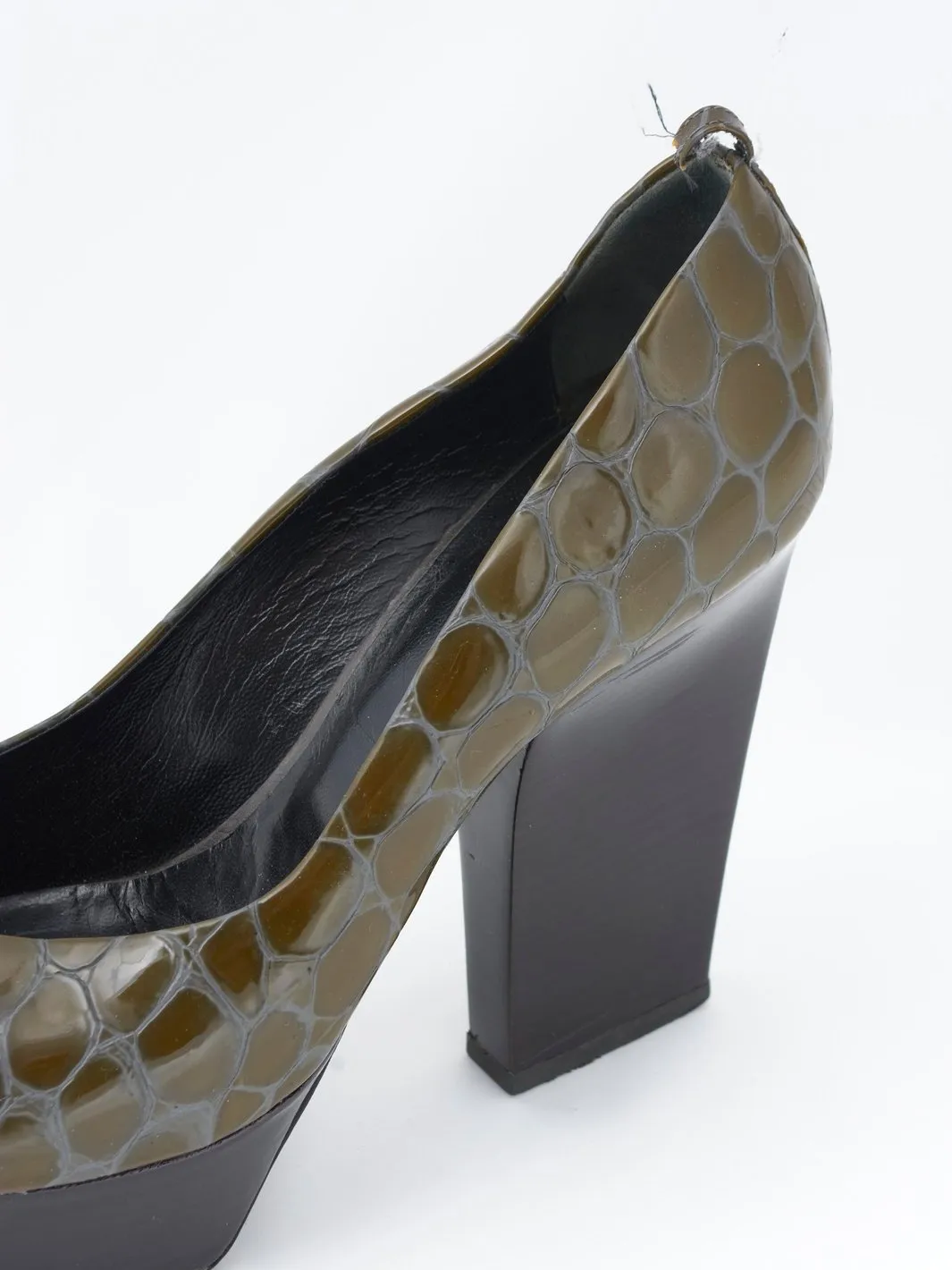 2010 Jil Sander pumps with green crocodile print