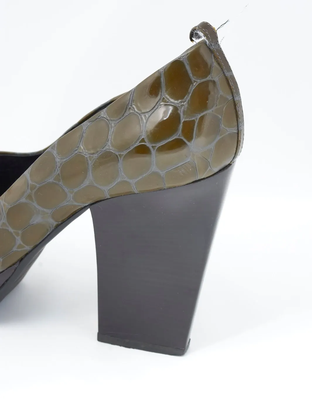 2010 Jil Sander pumps with green crocodile print