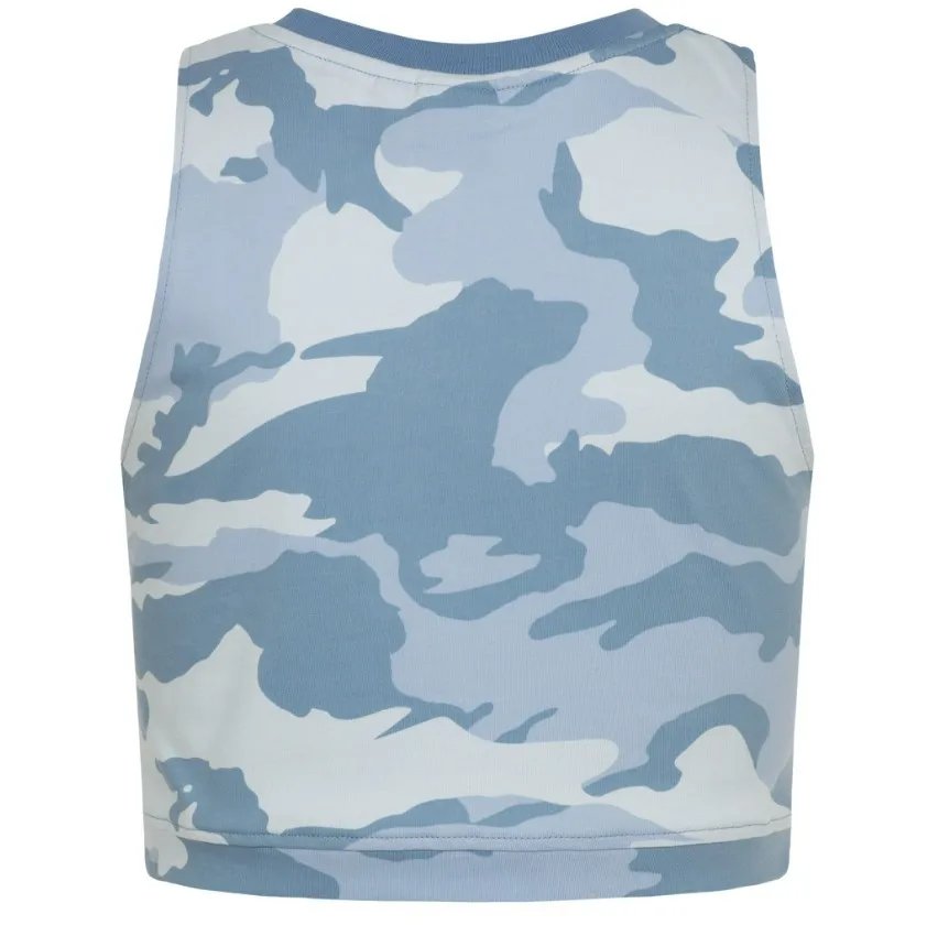 adidas  |Camouflage Sleeveless Cotton Logo Cropped Tops Baby Tees