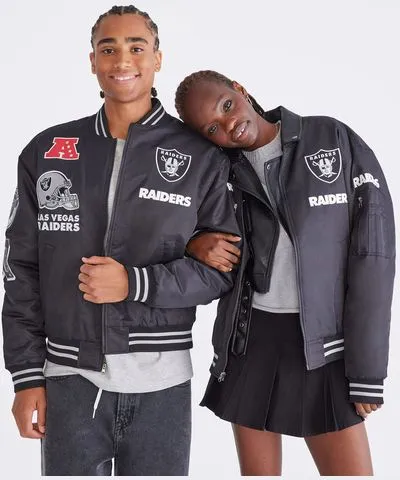 Aeropostale Las Vegas Raiders Helmet Bomber Jacket