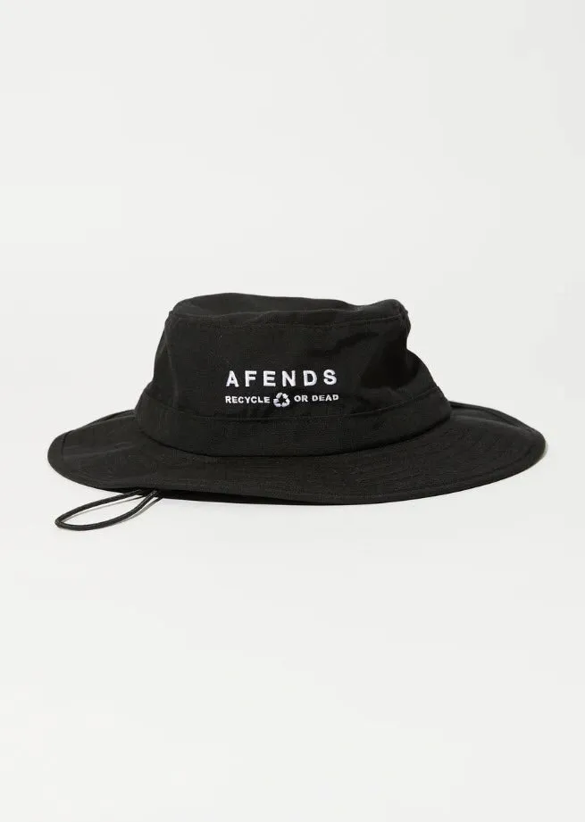 Afends Calico Recycled Black Bucket Hat