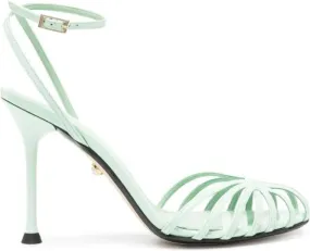 Alevì Ally 95mm patent-leather sandals Green