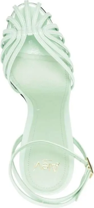 Alevì Ally 95mm patent-leather sandals Green