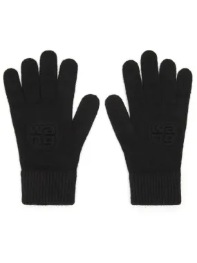 Alexander Wang embossed logo gloves - Black