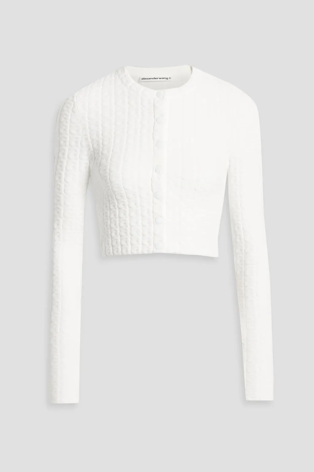 Alexander Wang  |Nylon Long Sleeves Plain Cotton Logo Cropped Tops Cardigans