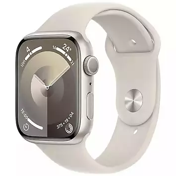 Apple Watch Series 9 GPS 45mm Starlight Aluminium Case with Starlight Sport Band - M/L | Kaleidoscope