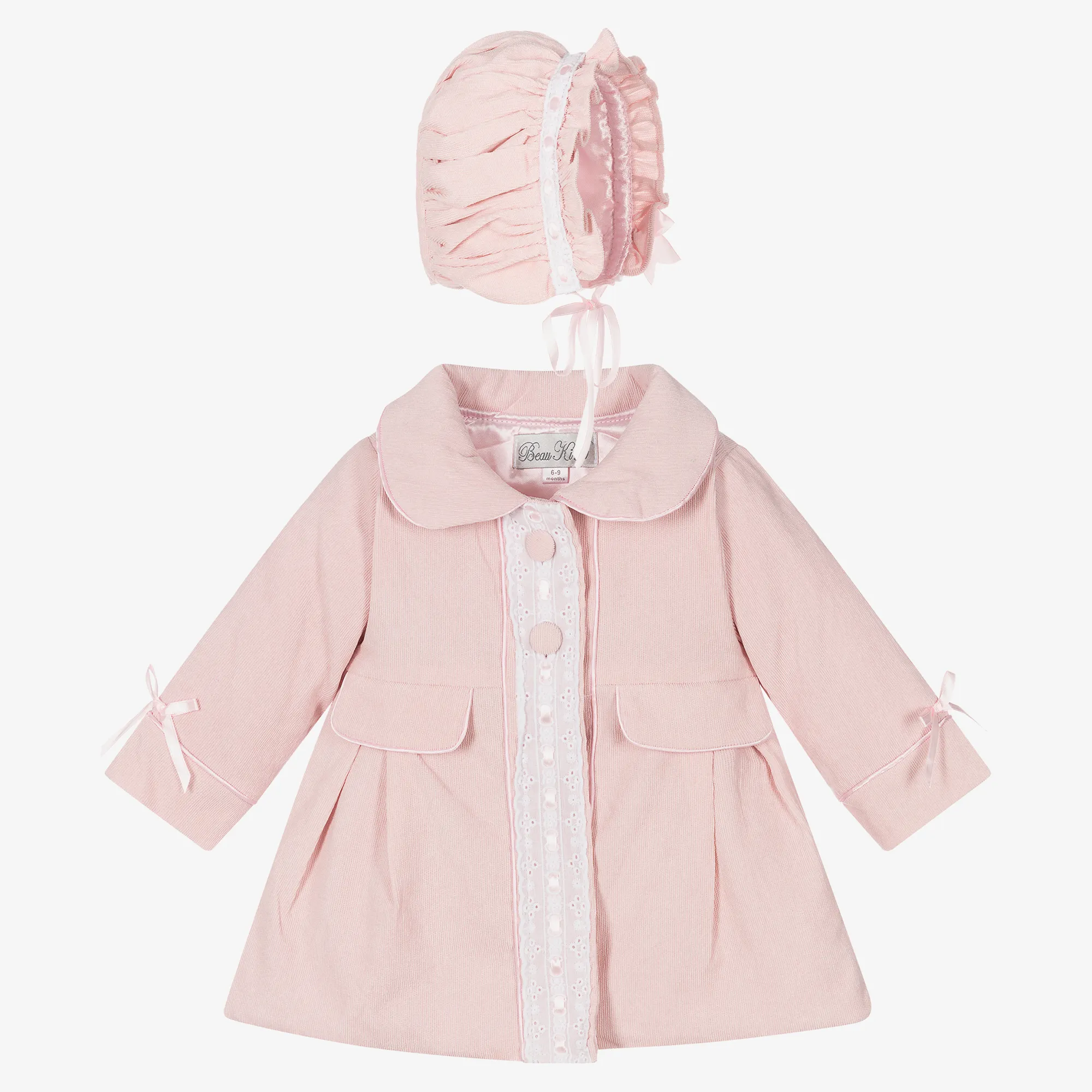 Baby Girls Pink Coat & Bonnet Set