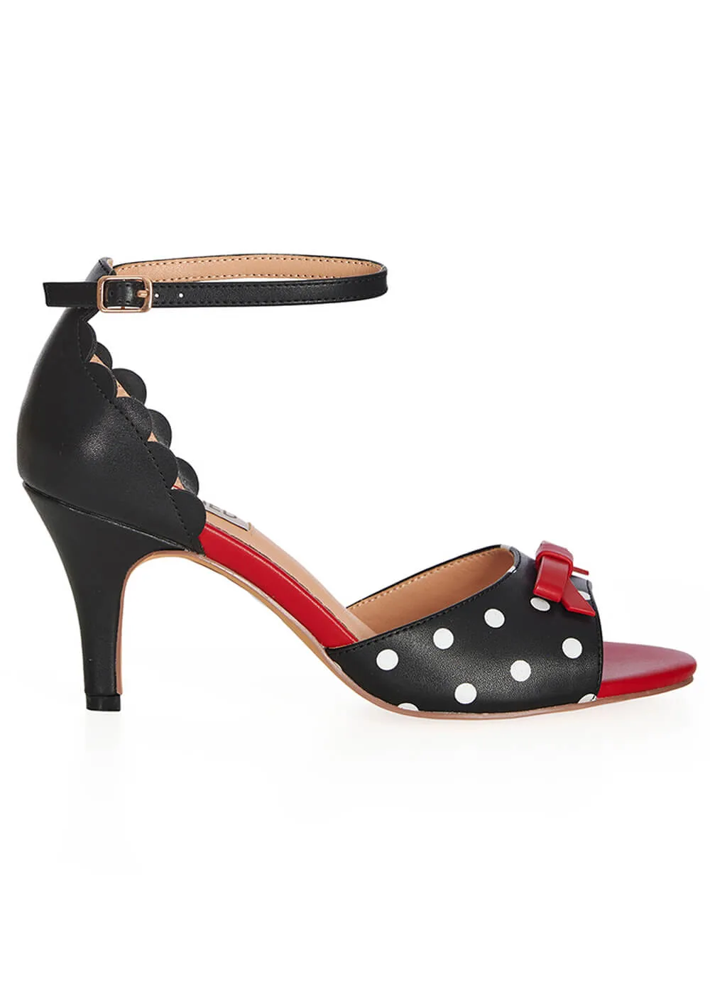 Banned Poppy Polka 50's Sandals Pumps Black