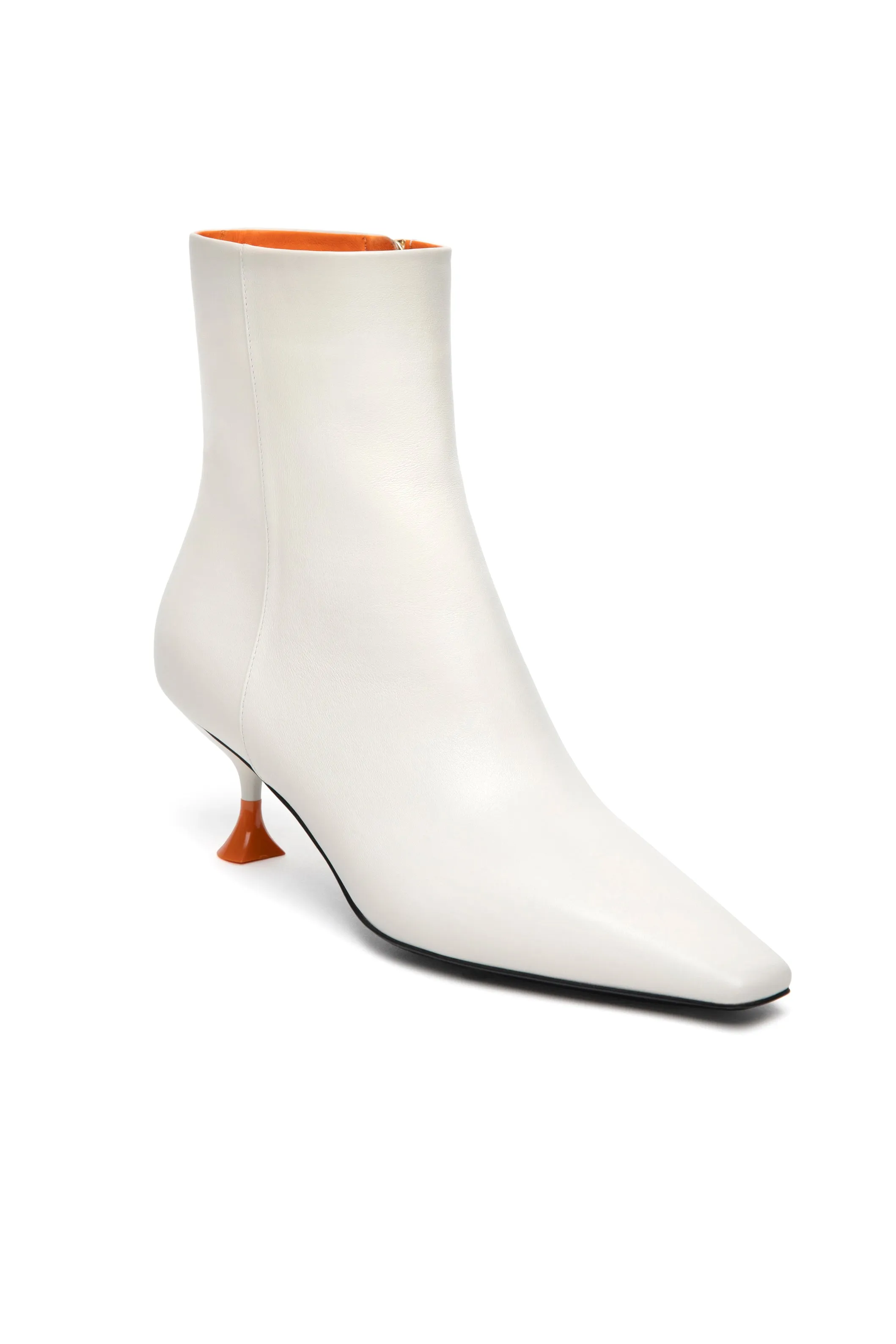 Bee Cris Leather Bootie in Ivory