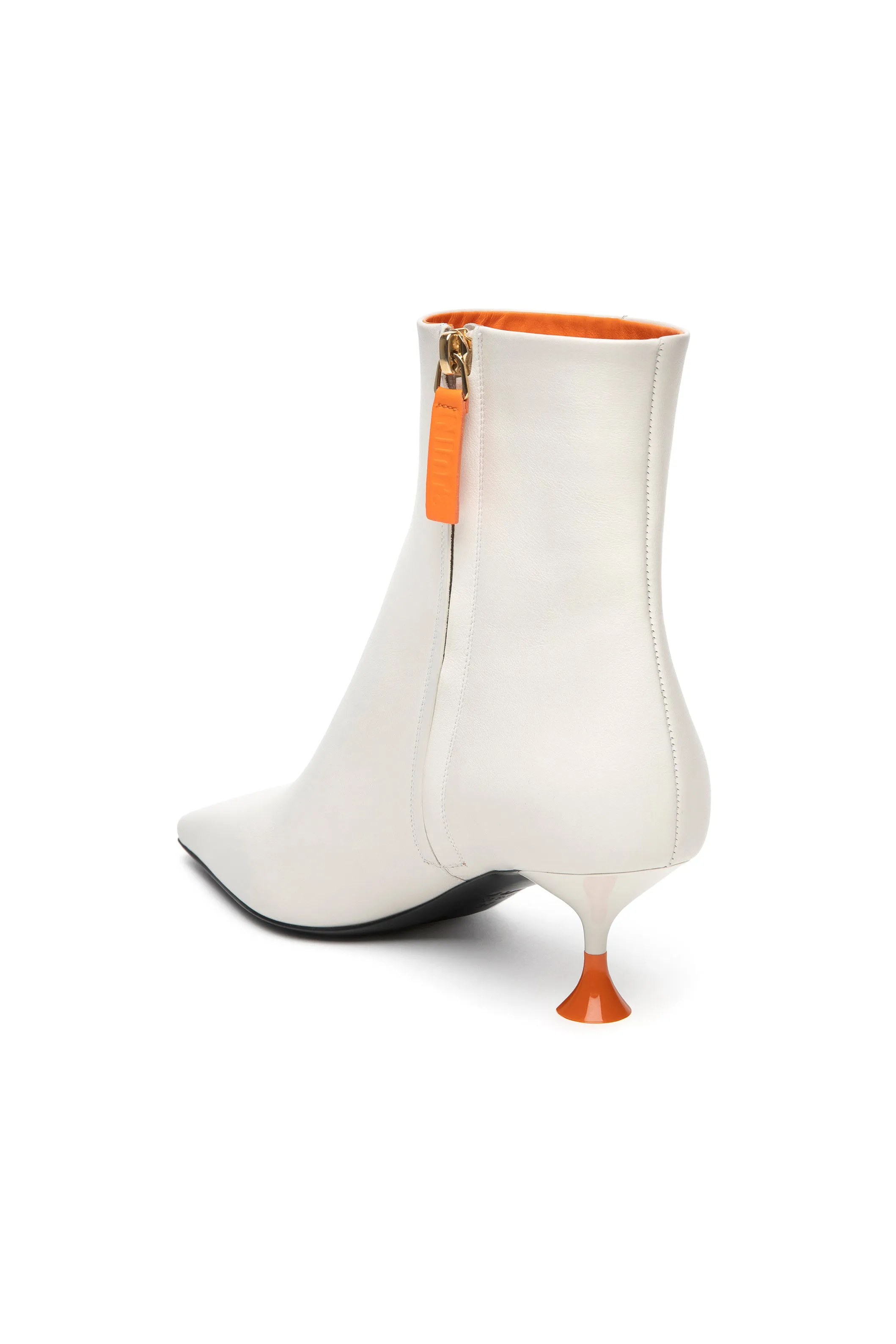 Bee Cris Leather Bootie in Ivory