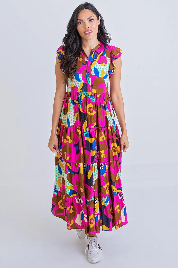 Big Floral Dot Maxi Dress