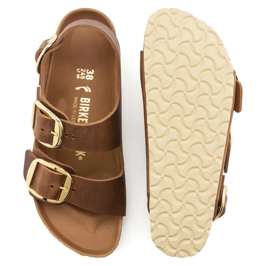 Birkenstock Women's Milano Big Buckle - Cognac Oiled Leather