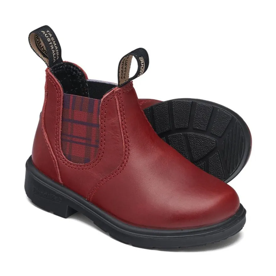 Blundstone #2192 - Blunnies Children's Boot (Red/Burgundy Tartan Elastic)