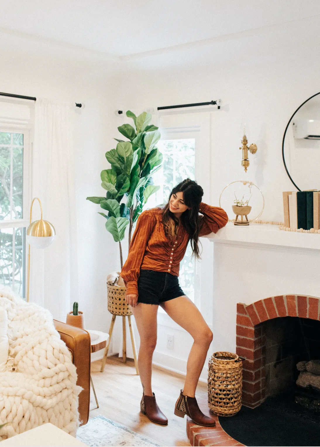 Brown Leather Bootie