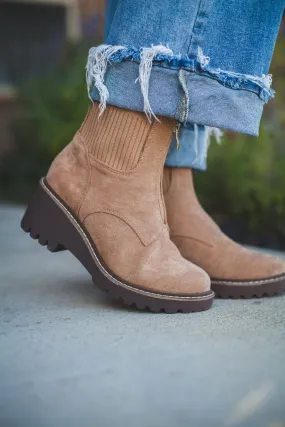 Camel Suede Bootie