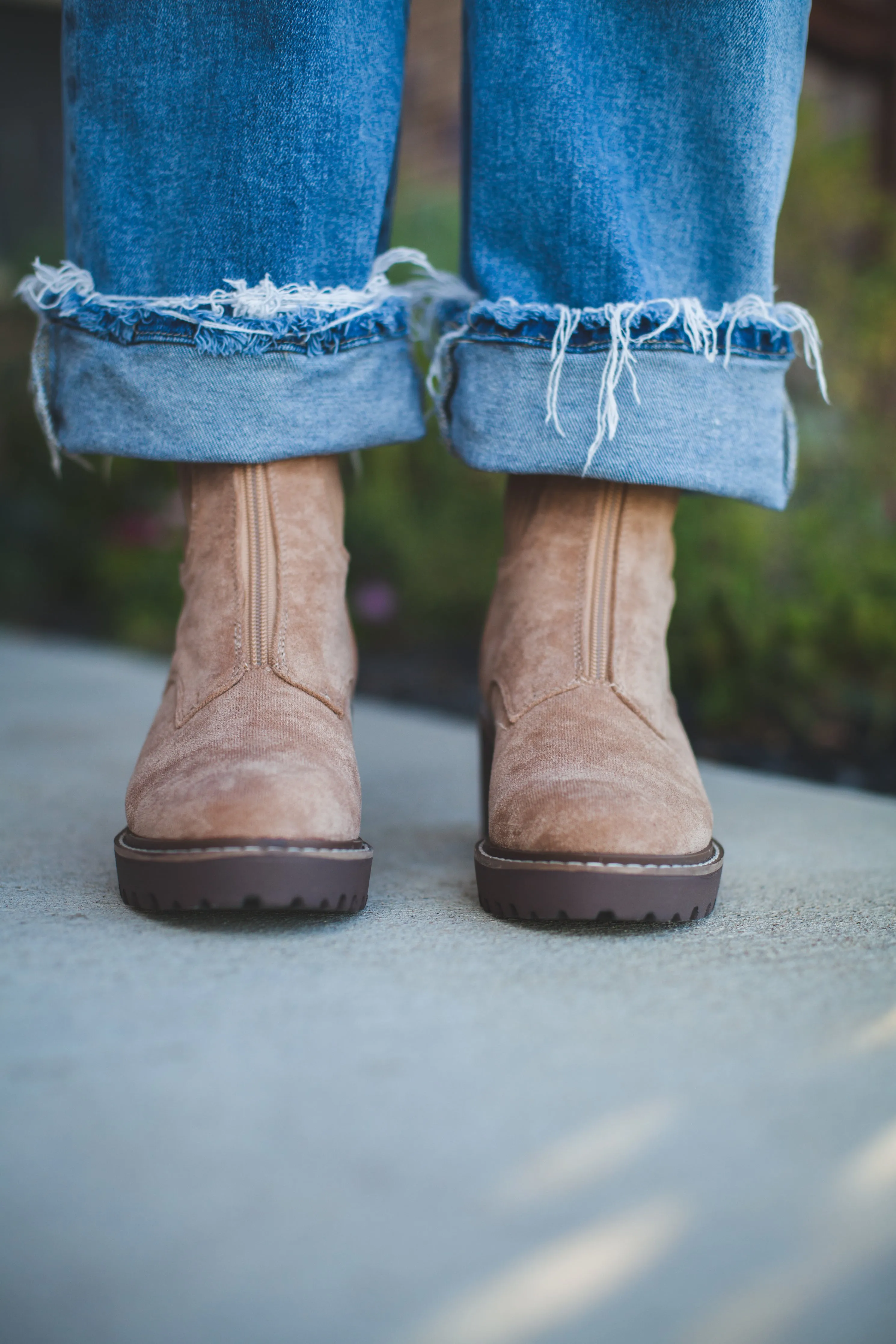 Camel Suede Bootie