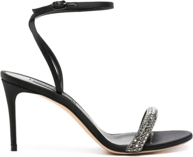 Casadei Blade Stratosphere 90mm leather sandals Black