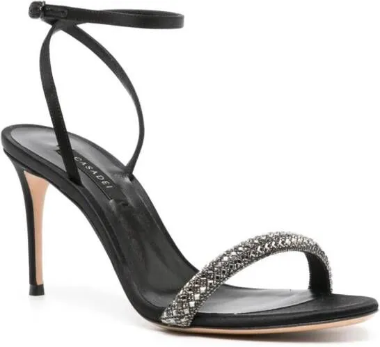 Casadei Blade Stratosphere 90mm leather sandals Black