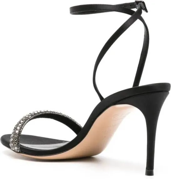 Casadei Blade Stratosphere 90mm leather sandals Black