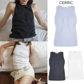 CERRIC  |Street Style Cotton Cropped Tops Tanks & Camisoles