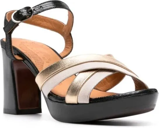 Chie Mihara Kinyo-T 90mm leather sandals Gold