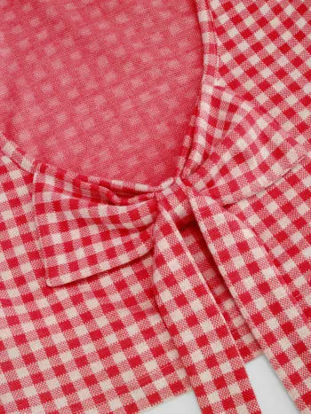 Cider  |Gingham Boat Neck Cropped Tops Tanks & Camisoles