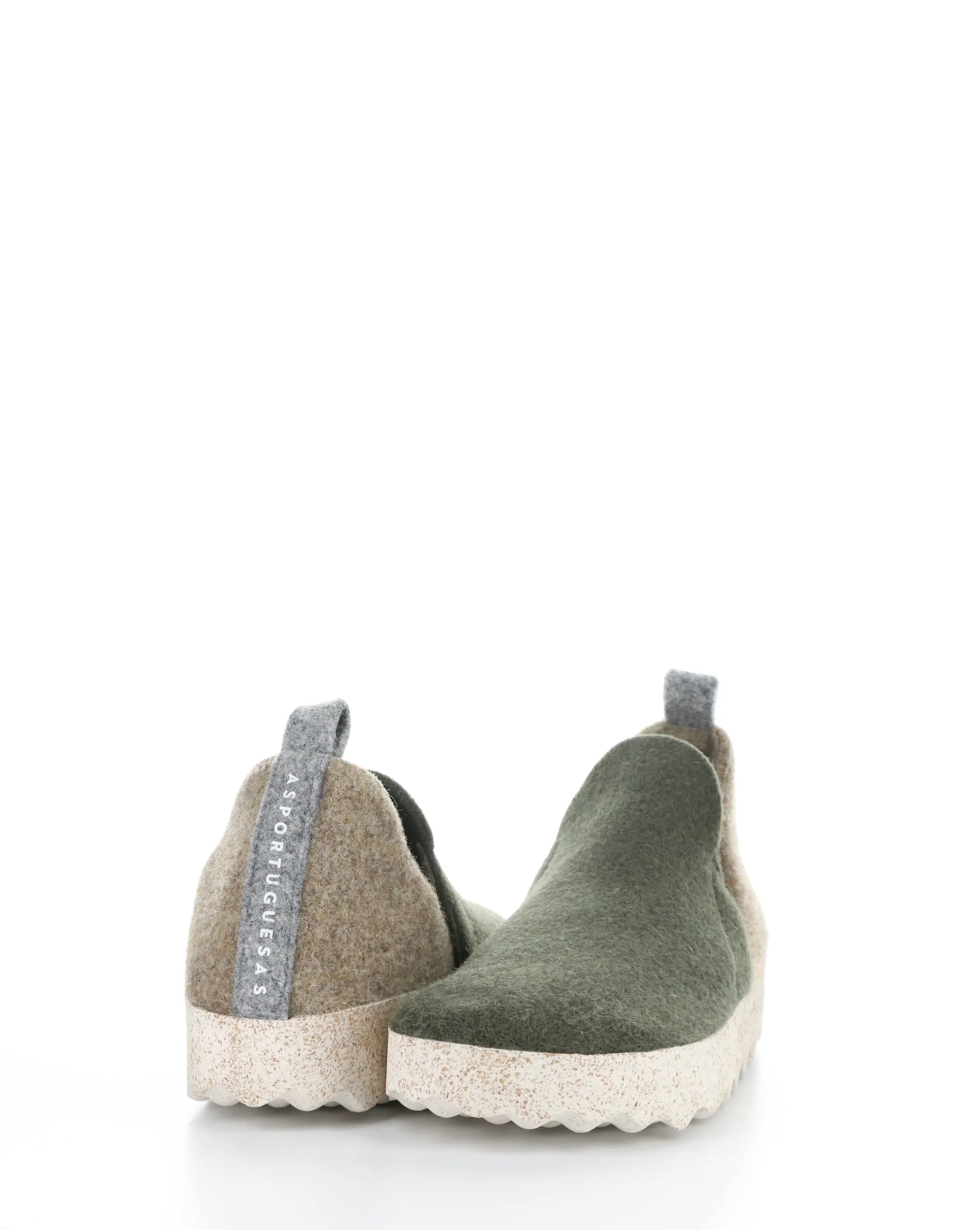 CITY089ASPM 006 MILITARY GREEN/TAUPE Round Toe Shoes