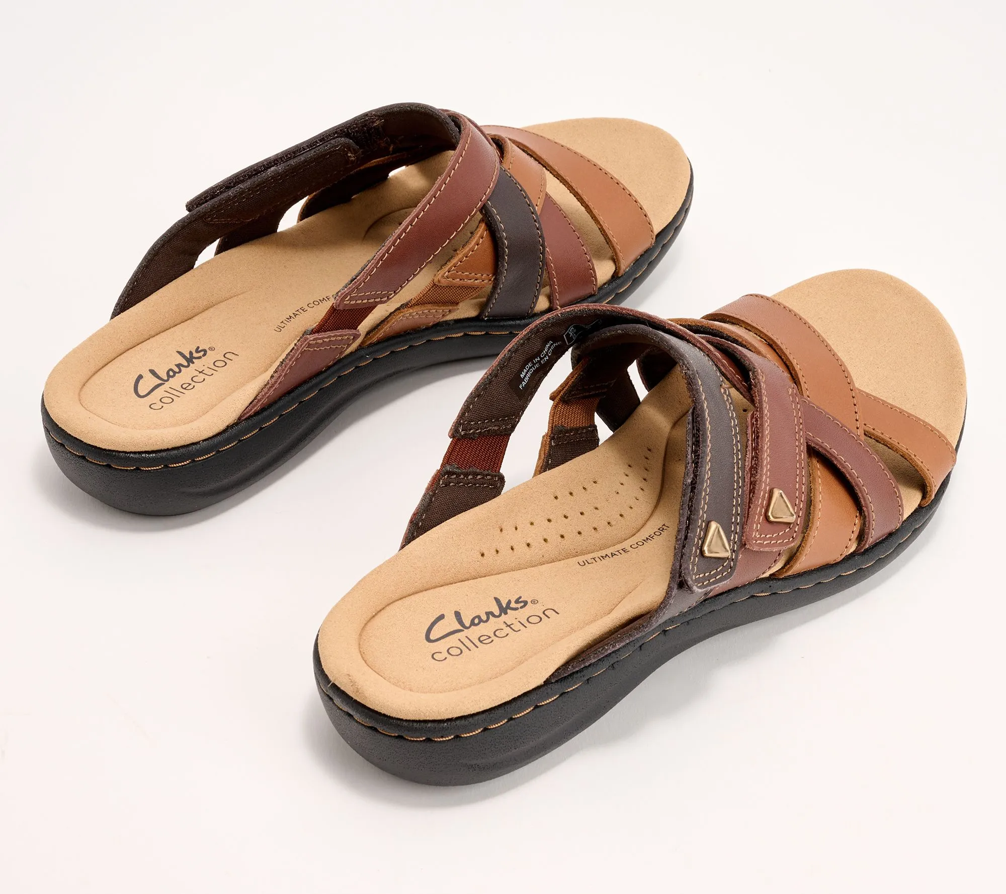 Clarks Collection Adjustable Leather Sandals -Laurieann Bali