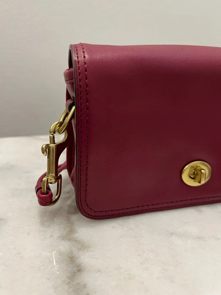 Coach Wine Coloured Crossbody Flap Bag