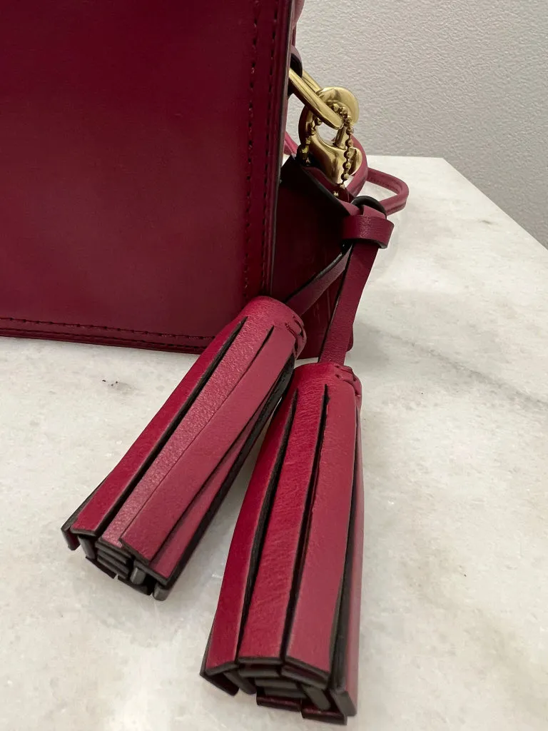 Coach Wine Coloured Crossbody Flap Bag