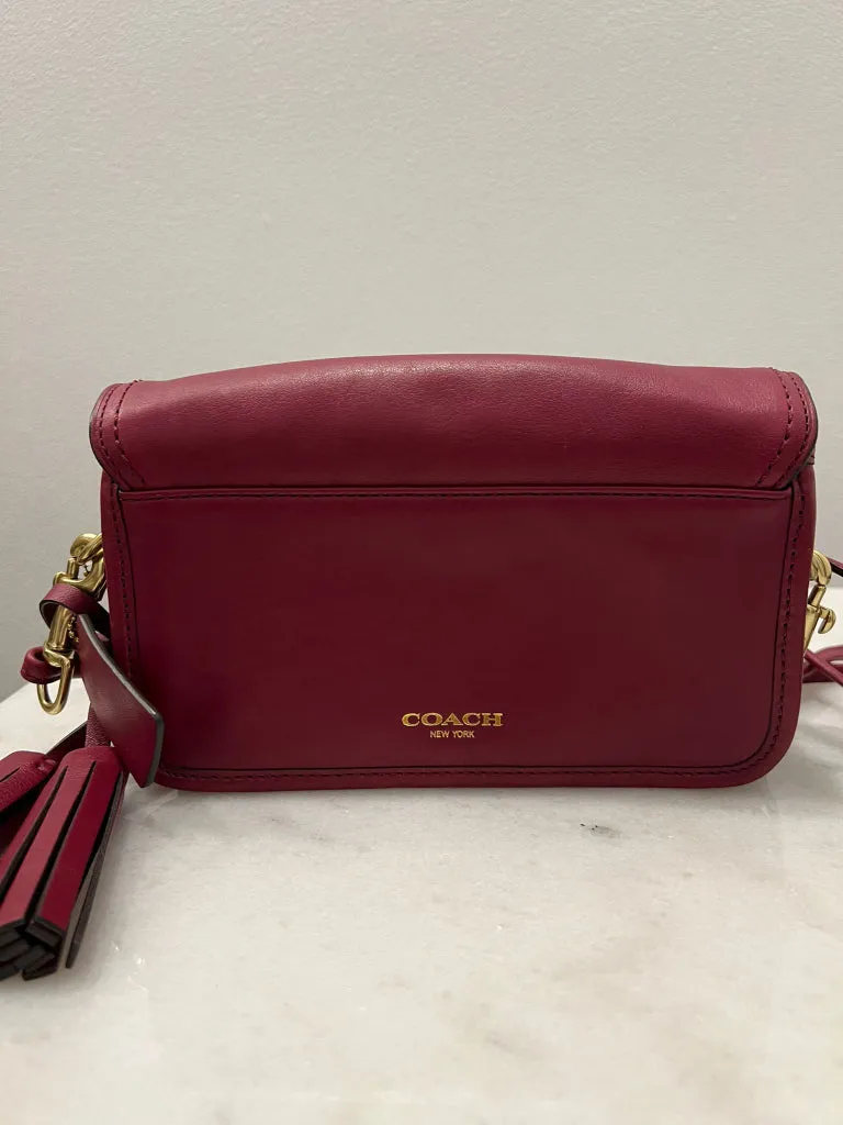 Coach Wine Coloured Crossbody Flap Bag