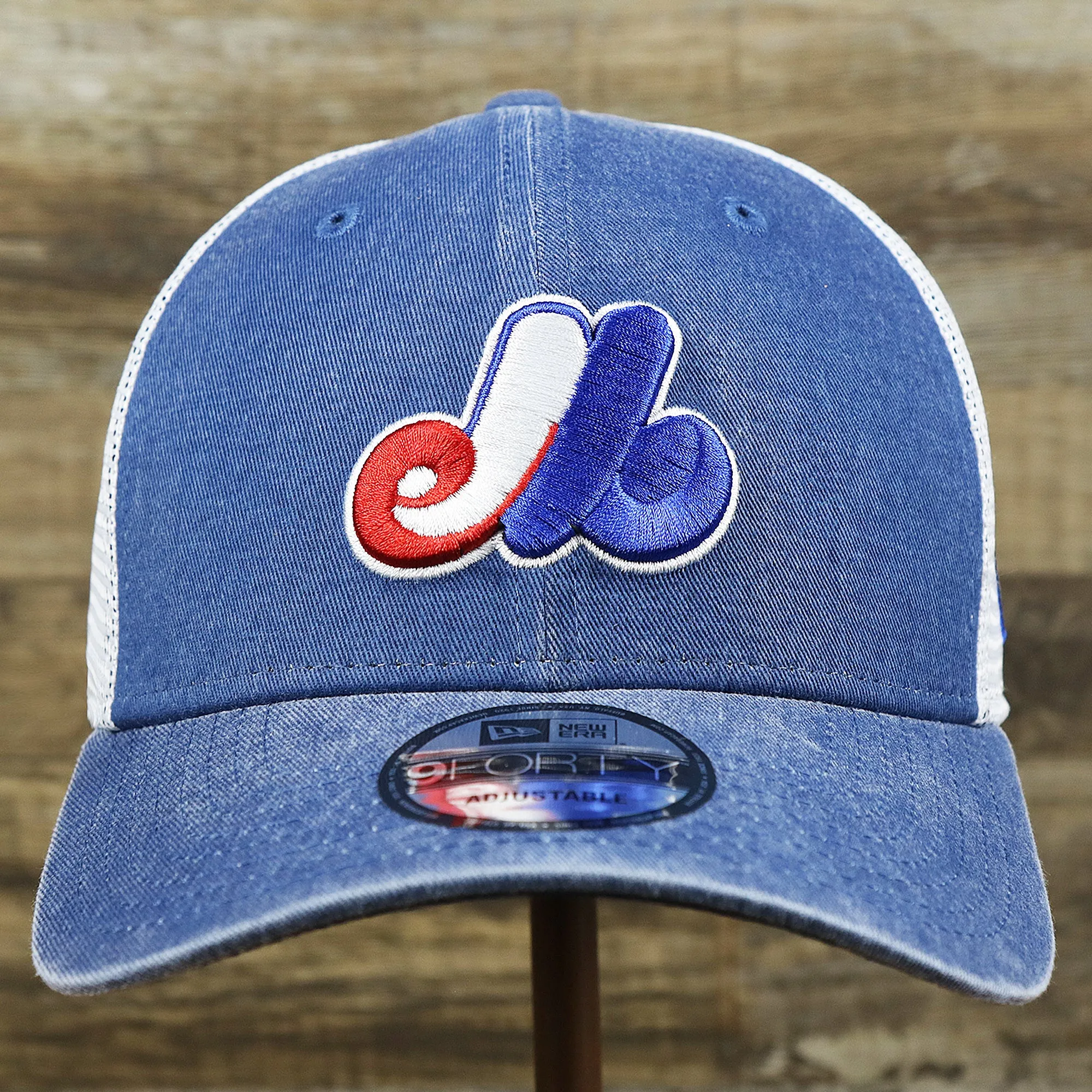 Cooperstown Montreal Expos 1969s Logo Worn Colorway Mesh Back 9Forty Dad Hat | Royal Blue 9Forty Hat