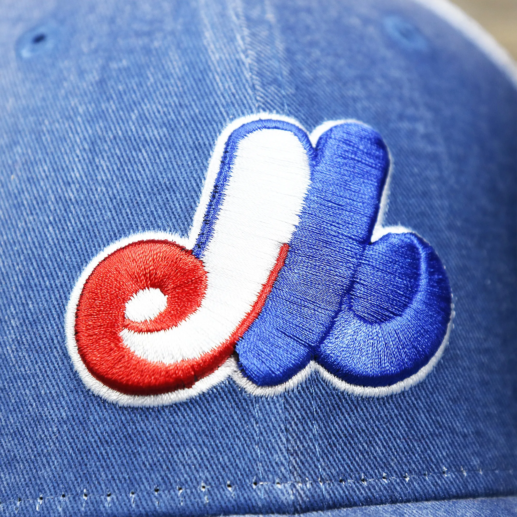 Cooperstown Montreal Expos 1969s Logo Worn Colorway Mesh Back 9Forty Dad Hat | Royal Blue 9Forty Hat