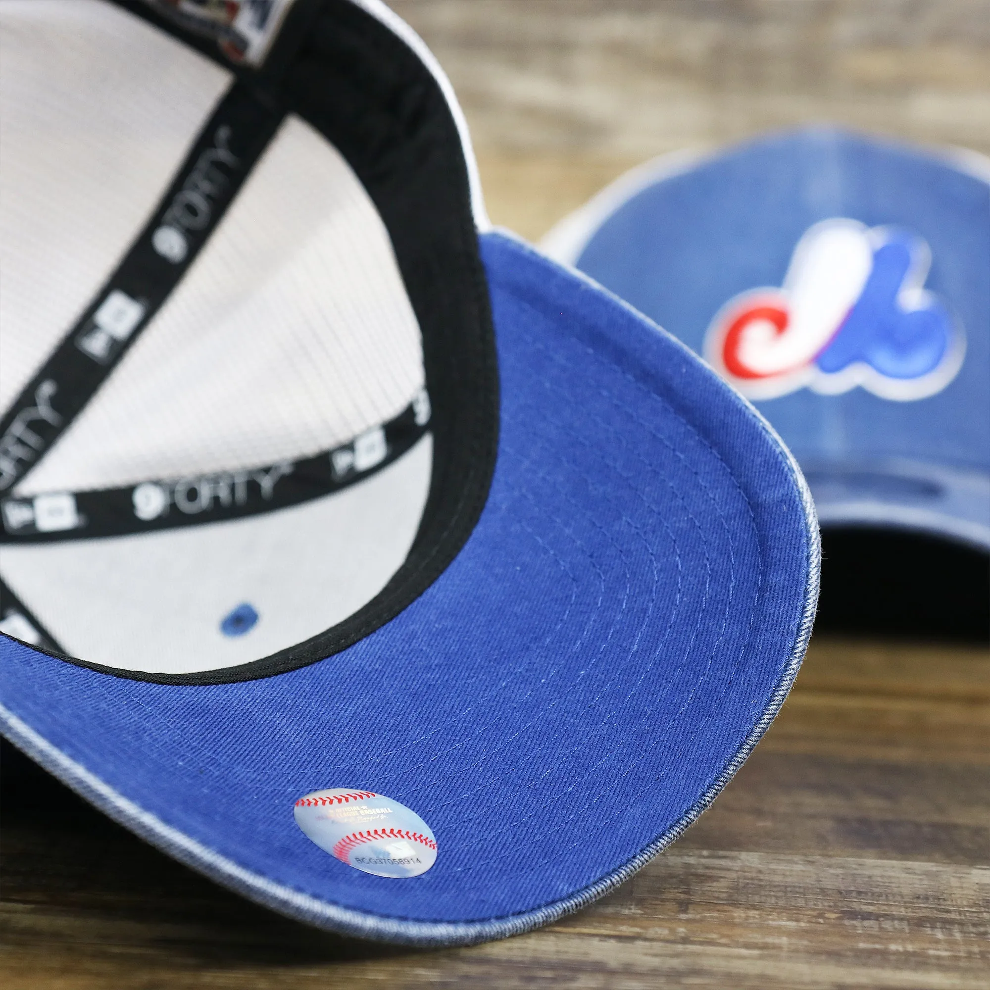 Cooperstown Montreal Expos 1969s Logo Worn Colorway Mesh Back 9Forty Dad Hat | Royal Blue 9Forty Hat