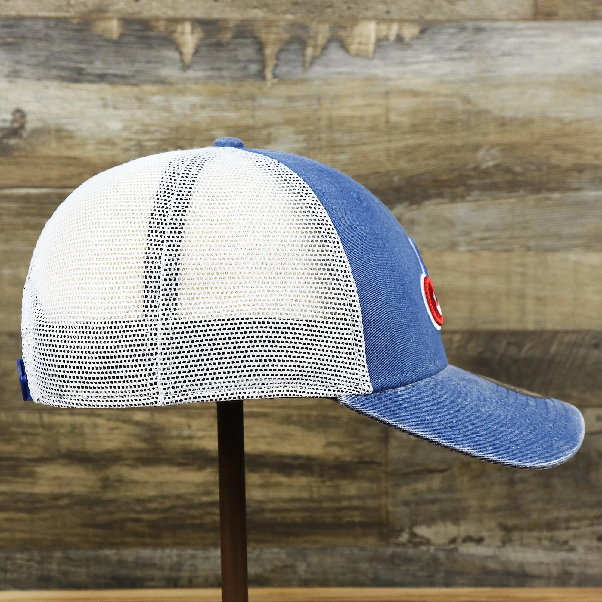 Cooperstown Montreal Expos 1969s Logo Worn Colorway Mesh Back 9Forty Dad Hat | Royal Blue 9Forty Hat