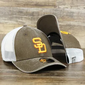 Cooperstown San Diego Padres 1980s Logo Worn Colorway Mesh Back 9Forty Dad Hat | Brown 9Forty Hat