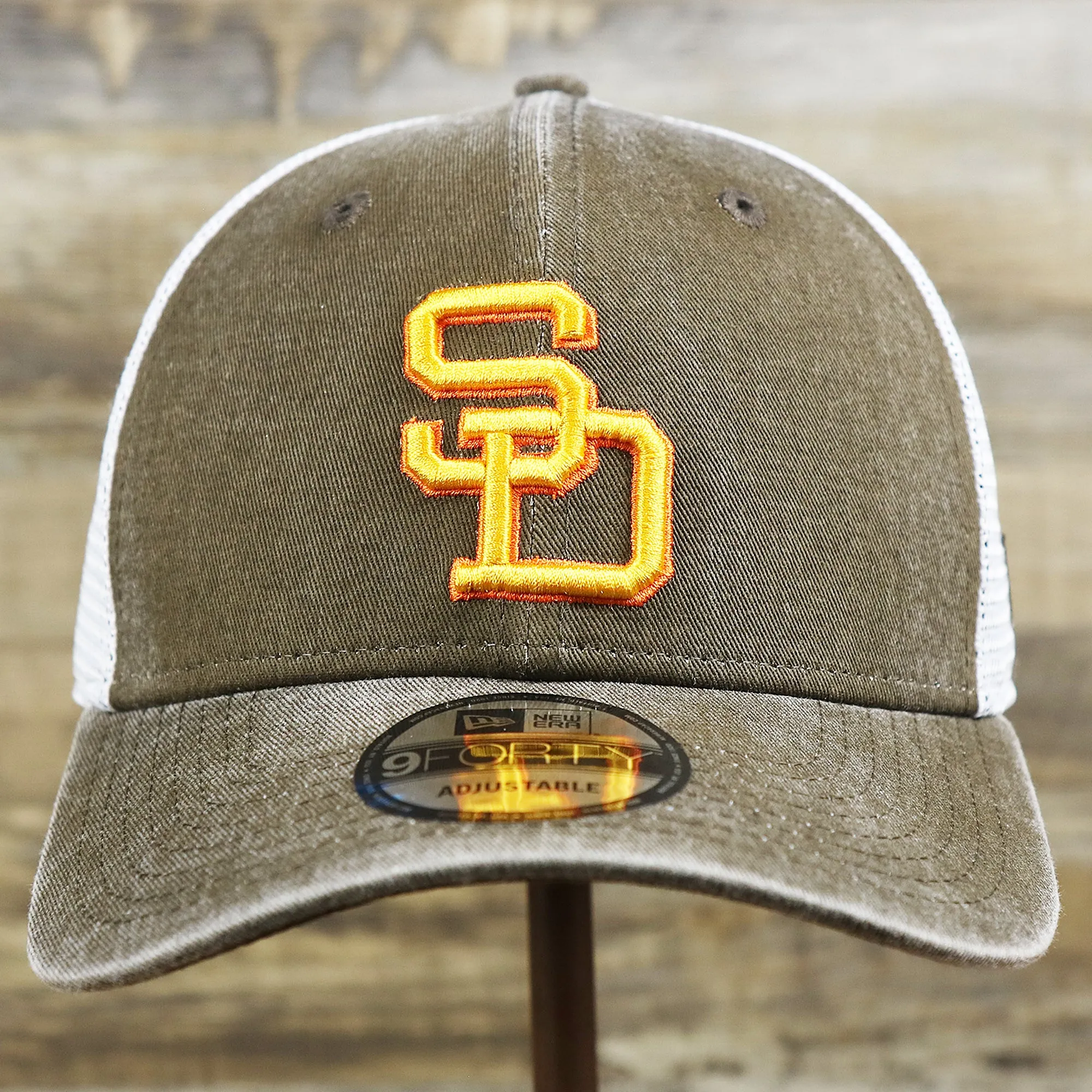 Cooperstown San Diego Padres 1980s Logo Worn Colorway Mesh Back 9Forty Dad Hat | Brown 9Forty Hat