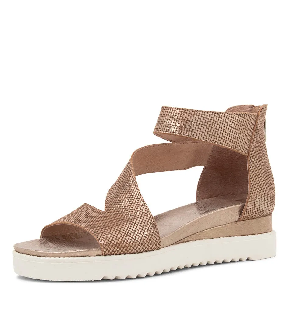 DJANGO & JULIETTE Adabela Platino Cut Leather Sandals Ws