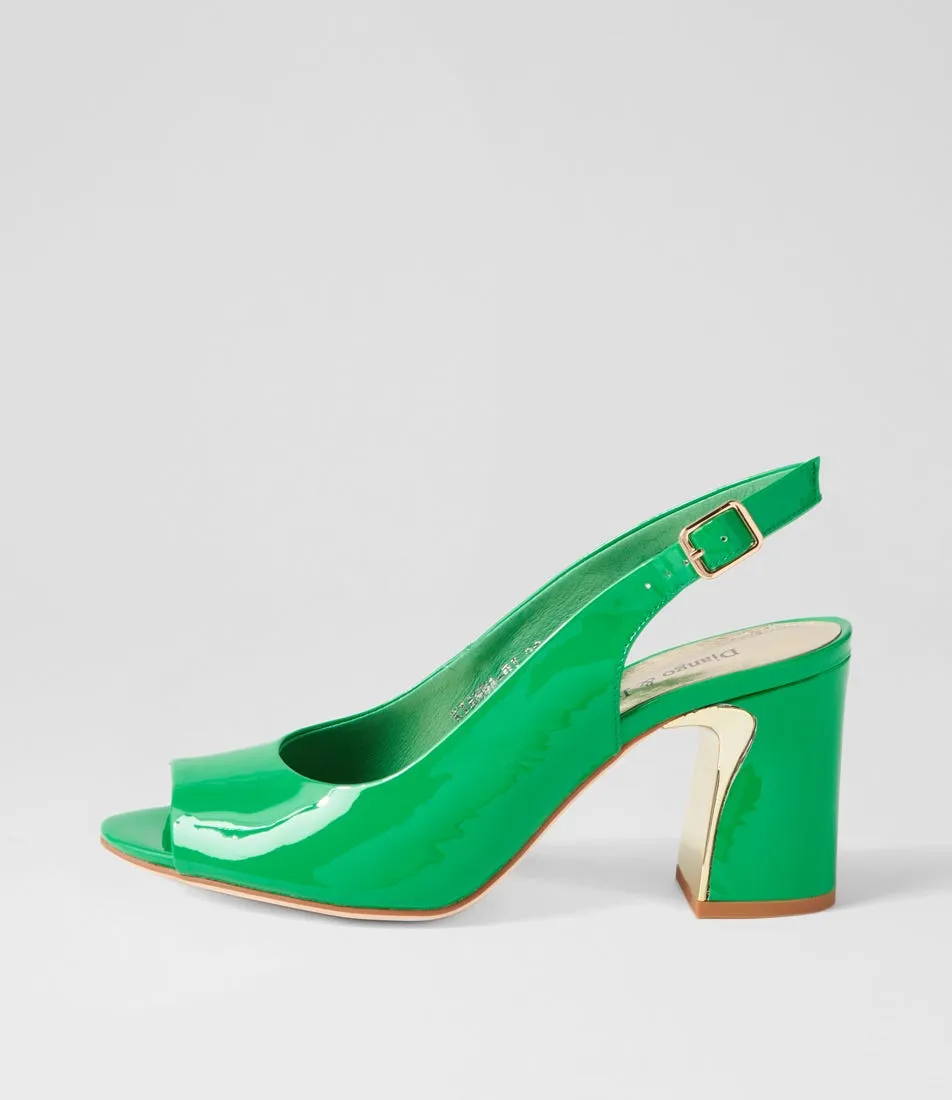 DJANGO & JULIETTE Kianna Bright Emerald Patent Leather Sandals