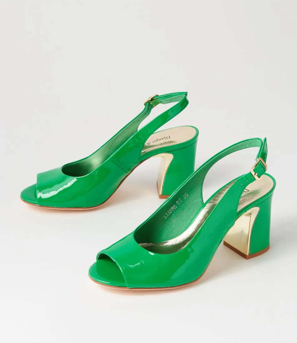 DJANGO & JULIETTE Kianna Bright Emerald Patent Leather Sandals