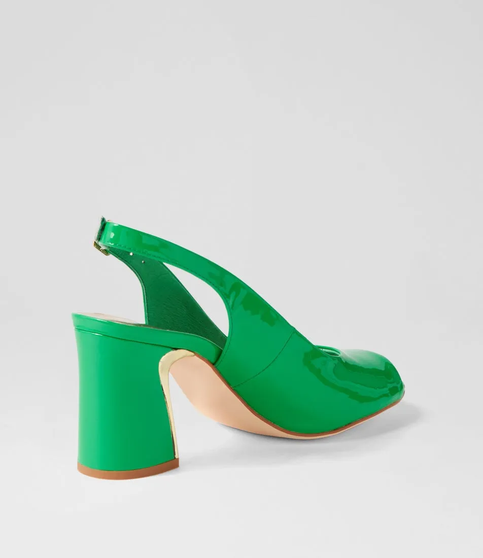 DJANGO & JULIETTE Kianna Bright Emerald Patent Leather Sandals