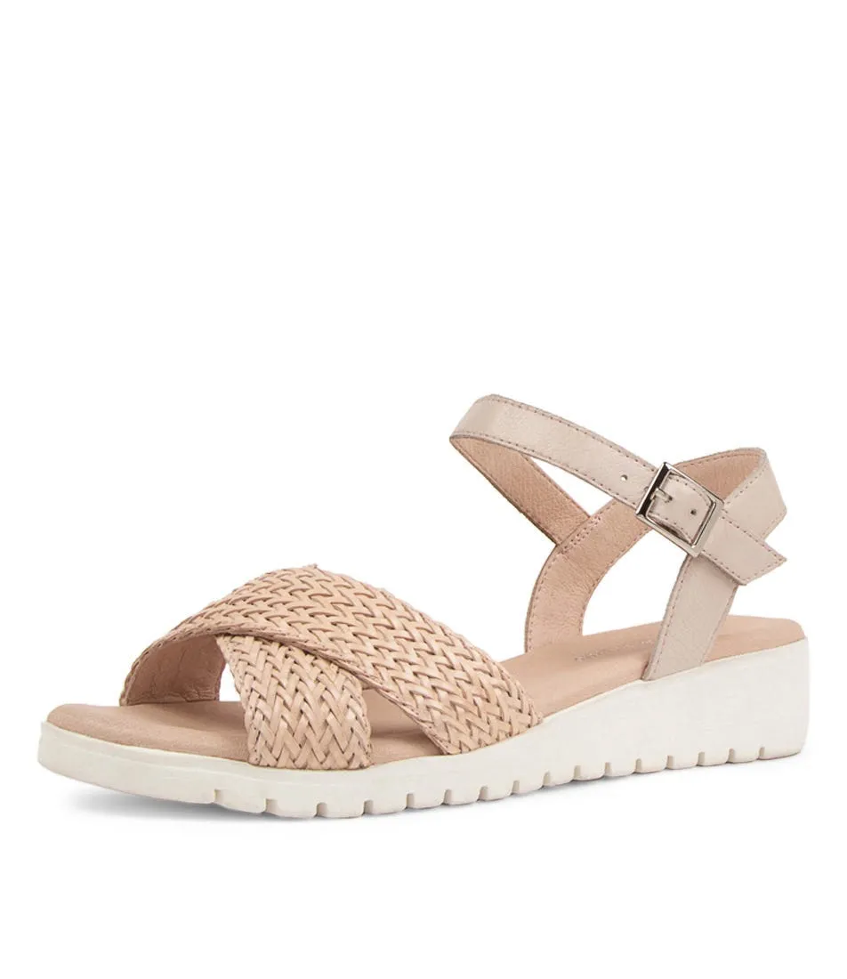 DJANGO & JULIETTE Makiki Nude Weave Leather Sandals