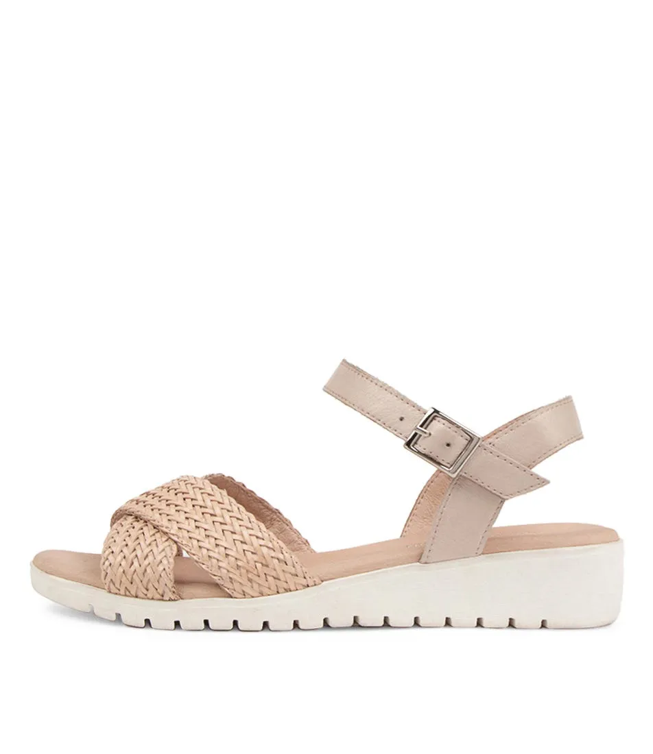 DJANGO & JULIETTE Makiki Nude Weave Leather Sandals