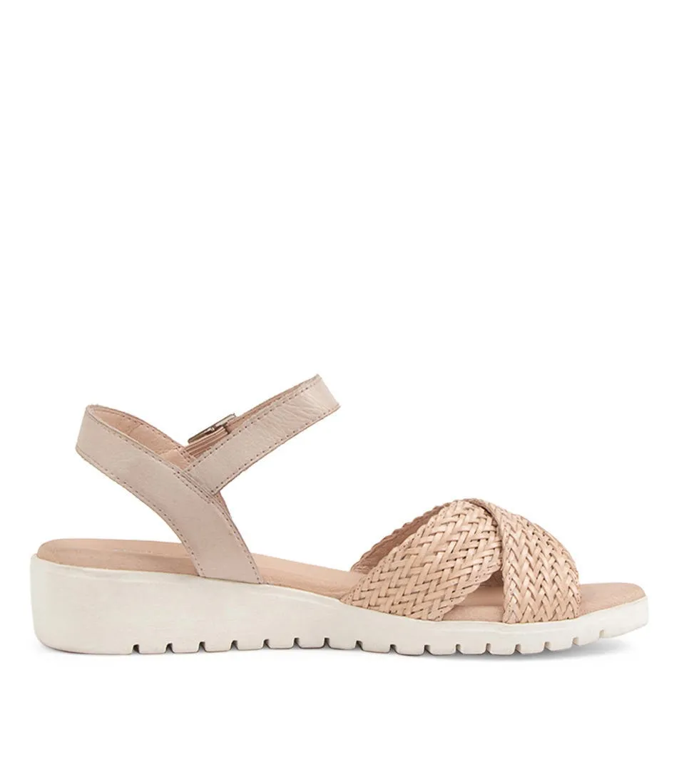 DJANGO & JULIETTE Makiki Nude Weave Leather Sandals