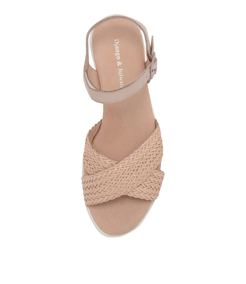 DJANGO & JULIETTE Makiki Nude Weave Leather Sandals