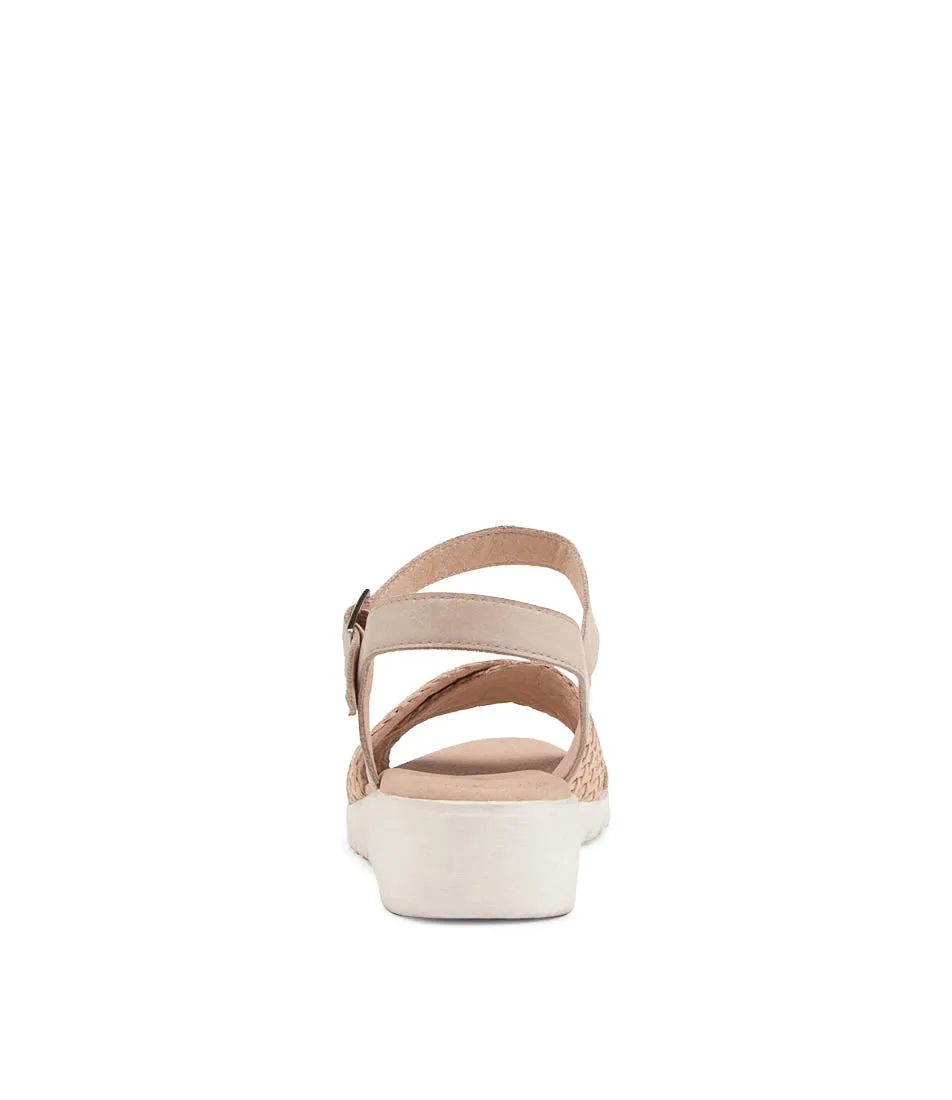 DJANGO & JULIETTE Makiki Nude Weave Leather Sandals