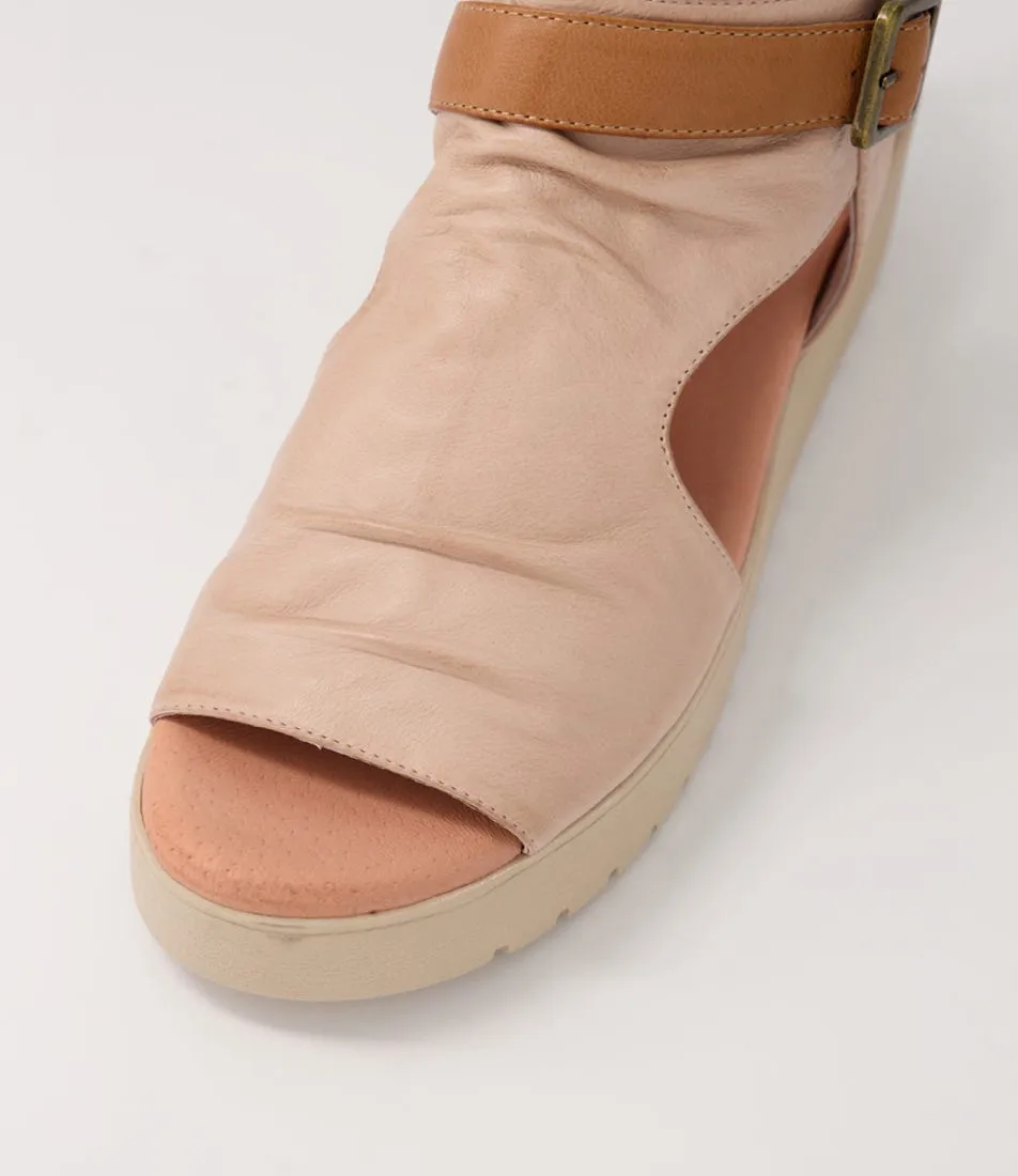 DJANGO & JULIETTE Oliza Cafe Dark Tan Leather Sandals Ns