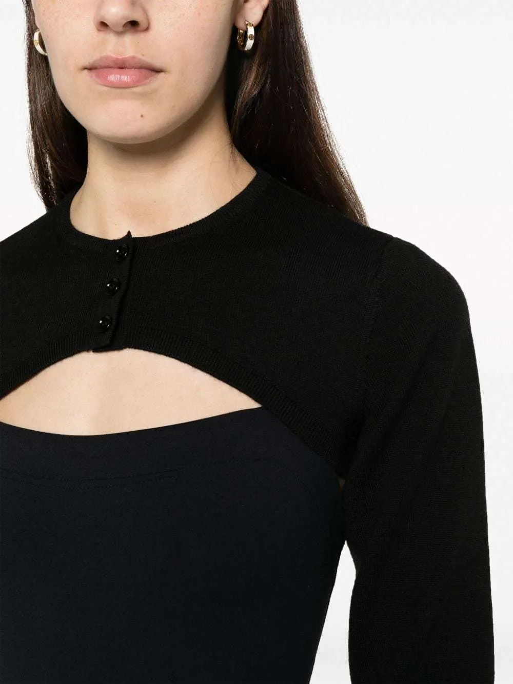 Dries Van Noten  |Wool Long Sleeves Plain Logo Cropped Tops Cardigans