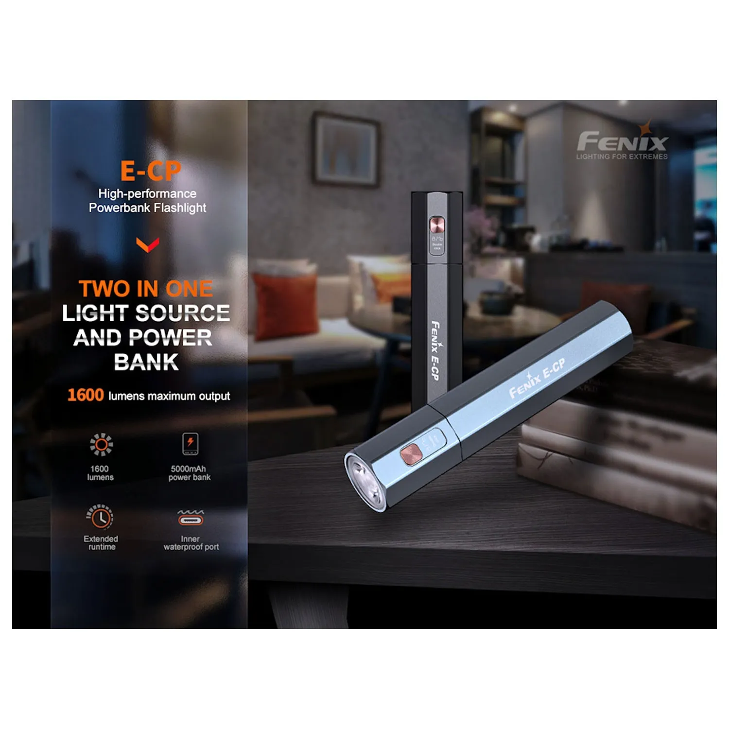 E-CP Rechargeable Power Bank Torch