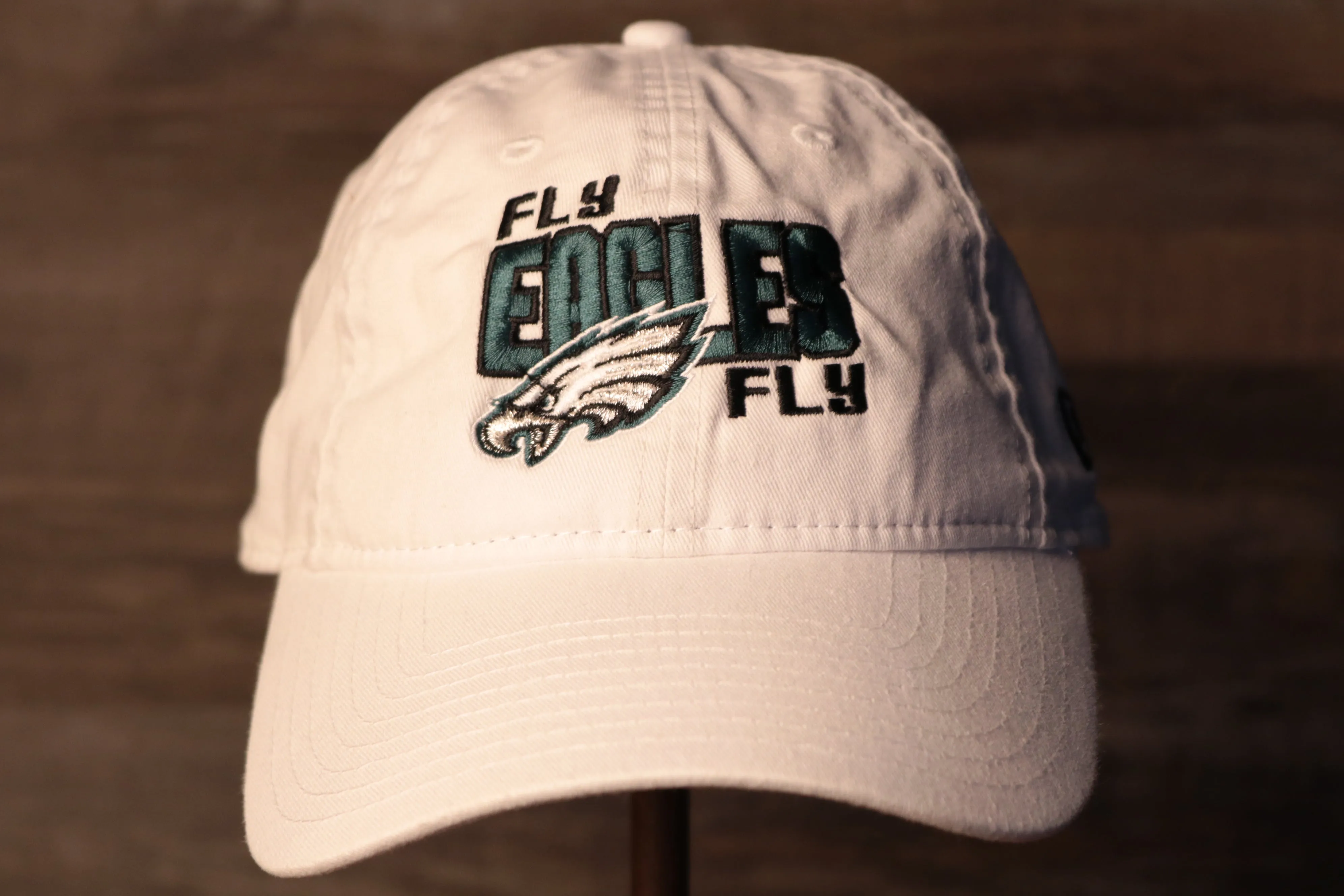 Eagles White Dad Hat | Philadelphia Eagles Fly Eagles Fly White Baseball Cap